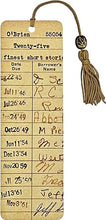 Load image into Gallery viewer, Vintage Library Card Beaded Bookmark