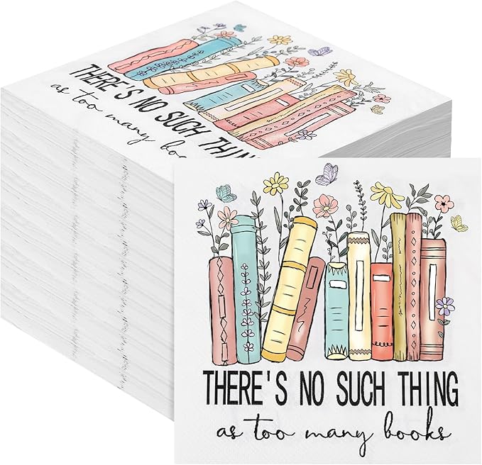 There's No Such Thing as Too Many Books Napkins 3 Ply 50 Pcs