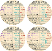 Load image into Gallery viewer, 4 Pieces Small Vintage Wood Library Due Date Card Coaster
