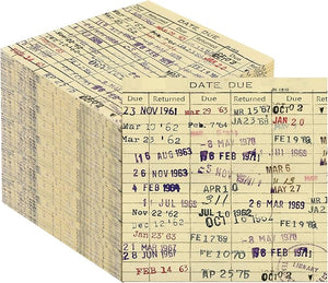 50 Pcs Large Book Club Napkins Vintage Library Due Date Card