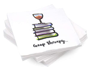 "Group Therapy" Cocktail 3-Ply Paper Party Napkins for Book Club 30 Pk,
