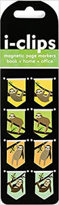Sloths i-clips magnetic page markers make a fun way to mark your place! Bookmark is perfect for a book club prize!  i-clips can be used as secure bookmarks, magnets, paper clips, and more. Each i-clip is 3/4 inches wide by 1 inch high folded.