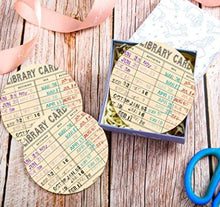 Load image into Gallery viewer, 4 Pieces Small Vintage Wood Library Due Date Card Coaster
