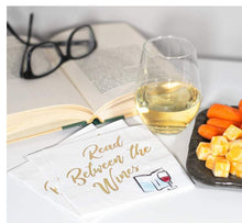 Load image into Gallery viewer, &quot;Read Between The Wines&quot; Cocktail Napkins 30 PK
