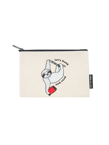 Join the slow readers club!   Adorable pencil pouch! Perfect for a book club prize!  Product Details  100% cotton canvas  Zipper enclosure  9" w x 6" h  Made in the USA